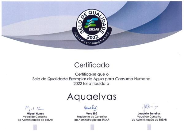 Prémios e Selos Ersar, Edição 2022 - Atribuição dos selos de Qualidade